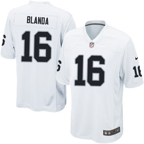 Men's Game George Blanda Nike Jersey White Road - #16 NFL Oakland Raiders